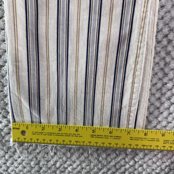 Pilco Pants Womens 28 Cream Brown Blue Striped High Rise Bootcut Raw Hem Casual - Picture 14 of 15